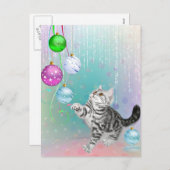 子ネコのクリスマス シーズンポストカード (正面/裏面)