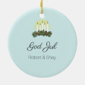 子ネコのサンタルシアのパーソナライズなオーナメント セラミックオーナメント (裏面)