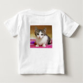 子ネコのトリオのベビーのワイシャツ ベビーTシャツ (裏面)