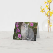 子ネコのメッセージカード カード (黄色い花)