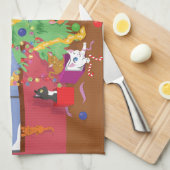 子ネコの初めてのクリスマス キッチンタオル (四つ折り)