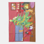 子ネコの初めてのクリスマス キッチンタオル (縦)