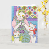 子ネコの母の日カードMoussartと編むこと カード (黄色い花)