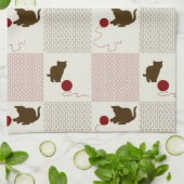 子ネコの背景 キッチンタオル (折り畳み)