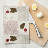 子ネコの背景 キッチンタオル (四つ折り)