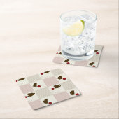 子ネコの背景 スクエアペーパーコースター (インサイチュ)