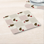 子ネコの背景 スクエアペーパーコースター (アングル)