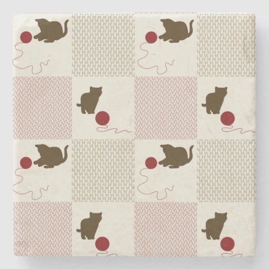 子ネコの背景 ストーンコースター (正面)