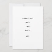 子ネコの身に着けているボンネットのベビーシャワー 招待状 (裏面)