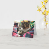 子ネコは健康なnotecard #2を得ます カード (黄色い花)