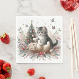 子ネコよくはしゃぐス スタンダードランチョンナプキン