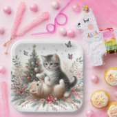 子ネコよくはしゃぐス ペーパープレート (パーティー)