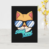 子ネコクール誕生日子グリーティングカード カード (黄色い花)