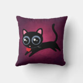 子ネコハート泥棒かわいい女の子へのプレゼント クッション (裏面)