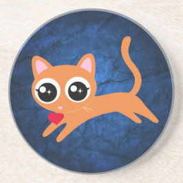 子ネコハート泥棒かわいい女の子へのプレゼント コースター