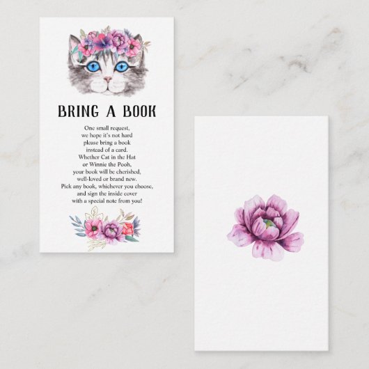 子ネコ猫ピンクフローラベビー本 エンクロージャーカード (正面/裏面)