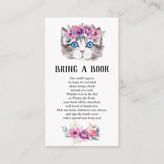 子ネコ猫ピンクフローラベビー本 エンクロージャーカード (正面)