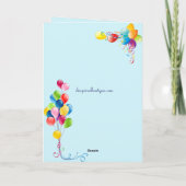 子ハッピーバースデー – ケーキ&バルーン カード (裏面)