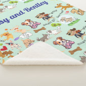 子パーソナライズされたおよびペットフリースブランケットの名前 シェルパブランケット (3/4)