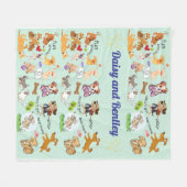 子パーソナライズされたおよびペットフリースブランケットの名前 フリースブランケット (正面(横))