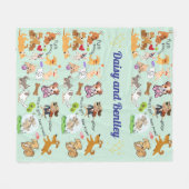 子パーソナライズされたおよびペットフリースブランケットの名前 フリースブランケット (正面(横))