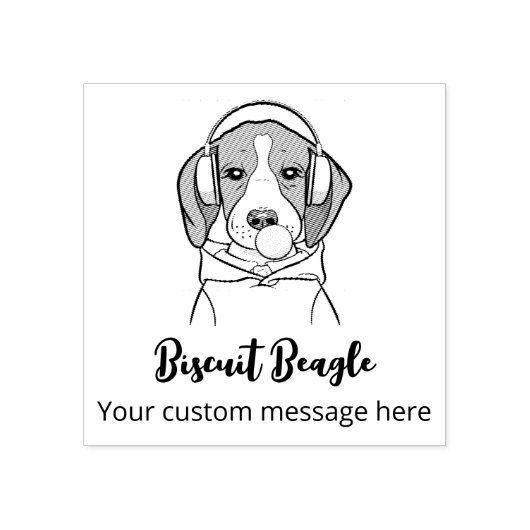 子パーソナライズされたどもじみた犬の可愛いおもしろいビーグル ラバースタンプ (インプリント)