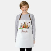 子パーソナライズされたどもの動物 エプロン (着用した状態)