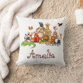 子パーソナライズされたどもの動物 クッション (ブランケット)