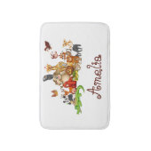 子パーソナライズされたどもの動物 バスマット (正面縦)