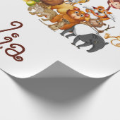 子パーソナライズされたどもの動物 ラッピングペーパー (角)