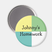 子パーソナライズされたどもの宿題 マグネット (正面/裏面)