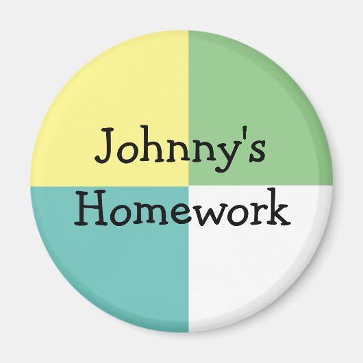 子パーソナライズされたどもの宿題 マグネット (正面)