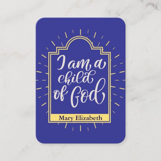 子パーソナライズされたどもの就寝祈りの言葉カード プレイスカード (正面)