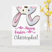 子パーソナライズされたどもの復活祭のカード カード (黄色い花)