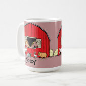 子パーソナライズされたどもの納屋と動物のマグ コーヒーマグカップ (正面左)