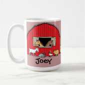 子パーソナライズされたどもの納屋と動物のマグ コーヒーマグカップ (左)