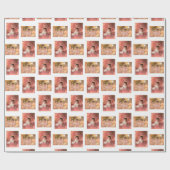 子パーソナライズされたどもの2写真テンプレート ラッピングペーパー (フラット)