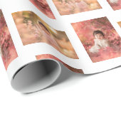 子パーソナライズされたどもの2写真テンプレート ラッピングペーパー (ロールコーナー)