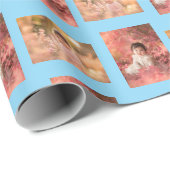 子パーソナライズされたどもの2写真テンプレート ラッピングペーパー (ロールコーナー)