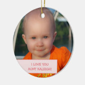 子パーソナライズされたども写真母の日おばさん セラミックオーナメント (左)