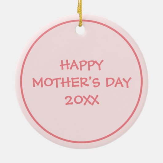 子パーソナライズされたども写真母の日おばさん セラミックオーナメント (裏面)
