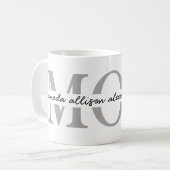 子パーソナライズされたども名のMOMマグカップ コーヒーマグカップ (正面左)