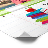 子パーソナライズされたども学校フォトフレーム ポスター (角)