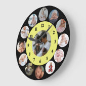 子パーソナライズされたども時代の瞬間フォトウォールクロック ラージ壁時計 (傾斜)