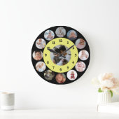 子パーソナライズされたども時代の瞬間フォトウォールクロック ラージ壁時計 (ホーム)