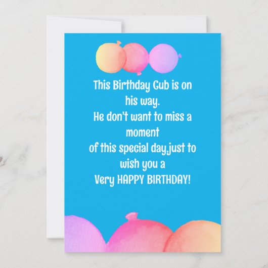 子パーソナライズされたども誕生日カード サンキューカード (裏面)