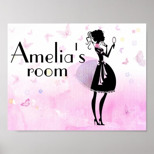 子パーソナライズされたども部屋の看板 ポスター (正面)