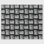 子パーソナライズされたども2写真白黒 ラッピングペーパー (フラット)