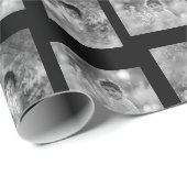 子パーソナライズされたども2写真白黒 ラッピングペーパー (ロールコーナー)