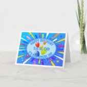 子パーソナライズされたのカラフル誕生日 カード (正面)